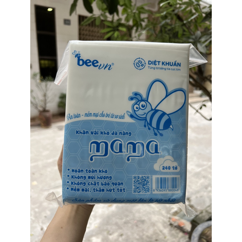 Combo 3 bịch khăn vải khô đa năng Mama 240 tờ