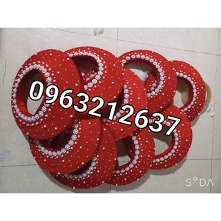 khăn xếp cô dâu điểm hạt