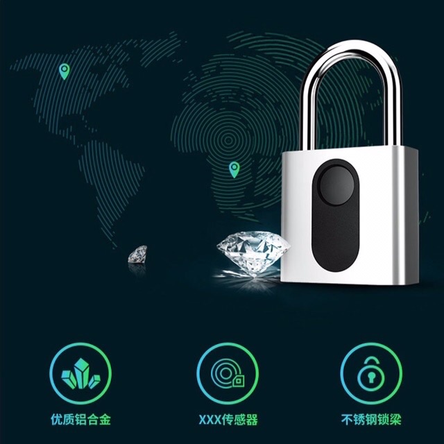Ổ Khoá Cảm Biến Vân Tay Thông Minh LOKE Chống Nước IP65, Ko Gỉ Sét