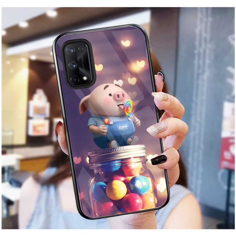 Ốp Lưng REALME Q2/ V5 mặt kính cường lực cao cấp