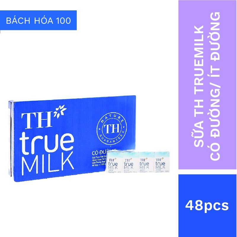 1THÙNG SỮA TH TRUE MILK CÓ ĐƯỜNG/ÍT ĐƯỜNG 110ML