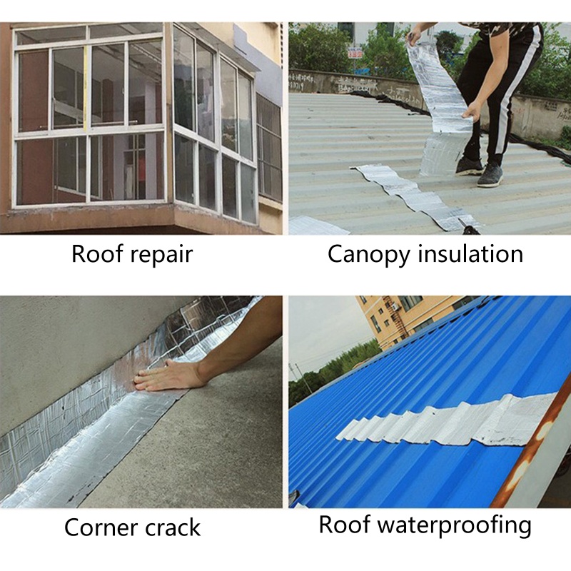 Băng Keo Lá Nhôm Dày Dặn Dùng Sửa Chữa Vết Nứt Tường / Mái Nhà