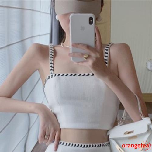 Set áo dây + chân váy ngắn lưng cao thời trang nữ