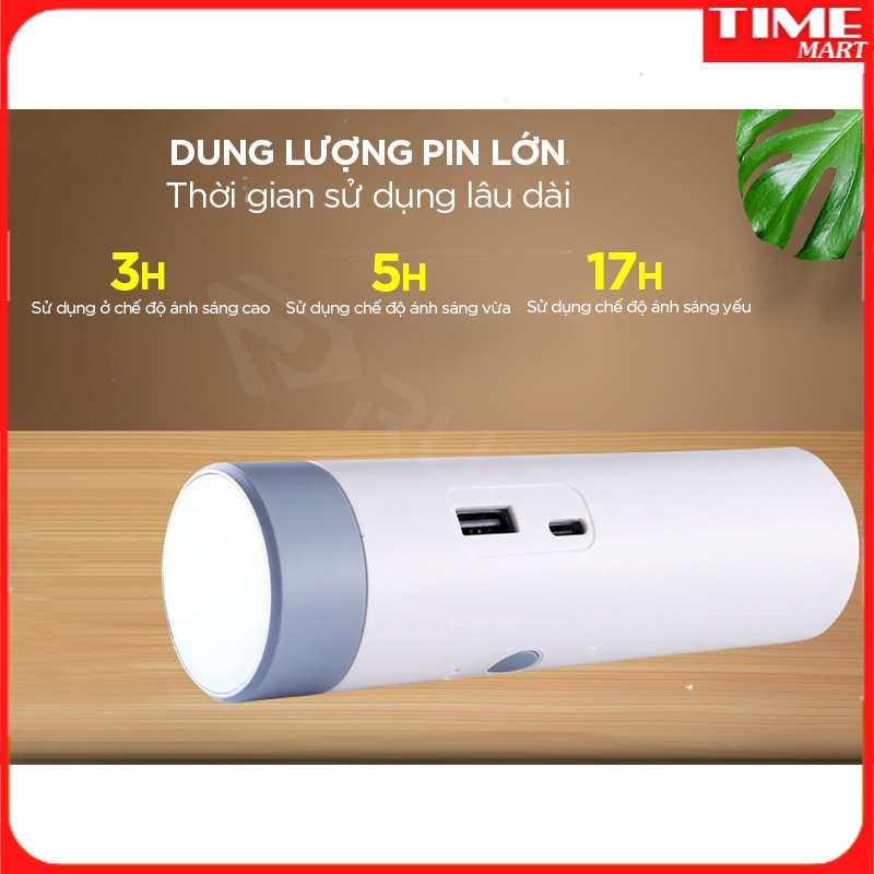 Đèn Pin Cầm Tay Kiêm Sạc Dự Phòng 2 Trong 1 XIXA Ánh Sáng Dịu Nhẹ, 3 Chế Độ Điều Chỉnh, Dung Lượng Pin Lớn [TIME_MART]