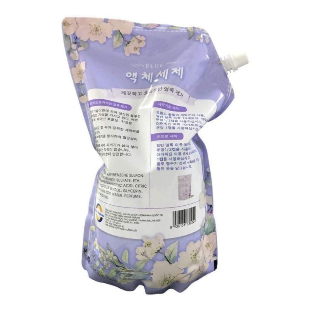 Nước giặt BLUE Hàn Quốc 2 trong 1, 2 kgs, hàng chính hãng, siêu thơm lâu