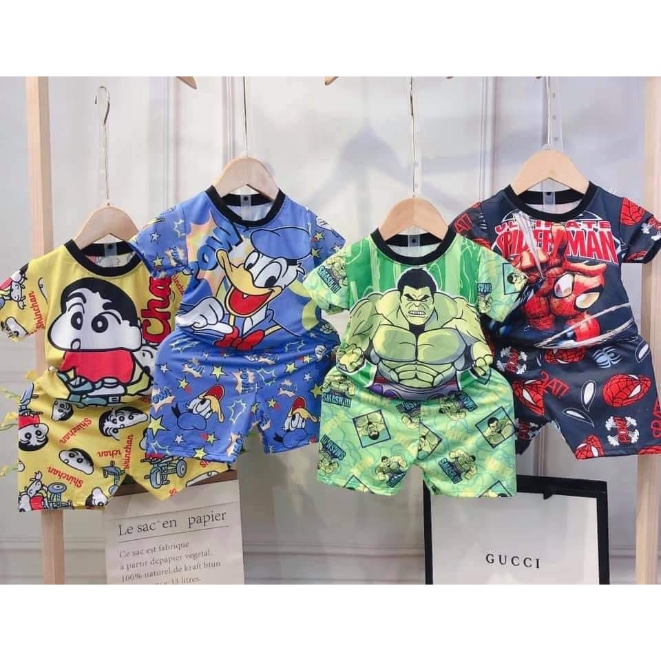 [Xả kho] Bộ Hulk, người nhện, minion, mickey hoạt hình siêu dễ thương cho bé từ 8kg đến 17kg