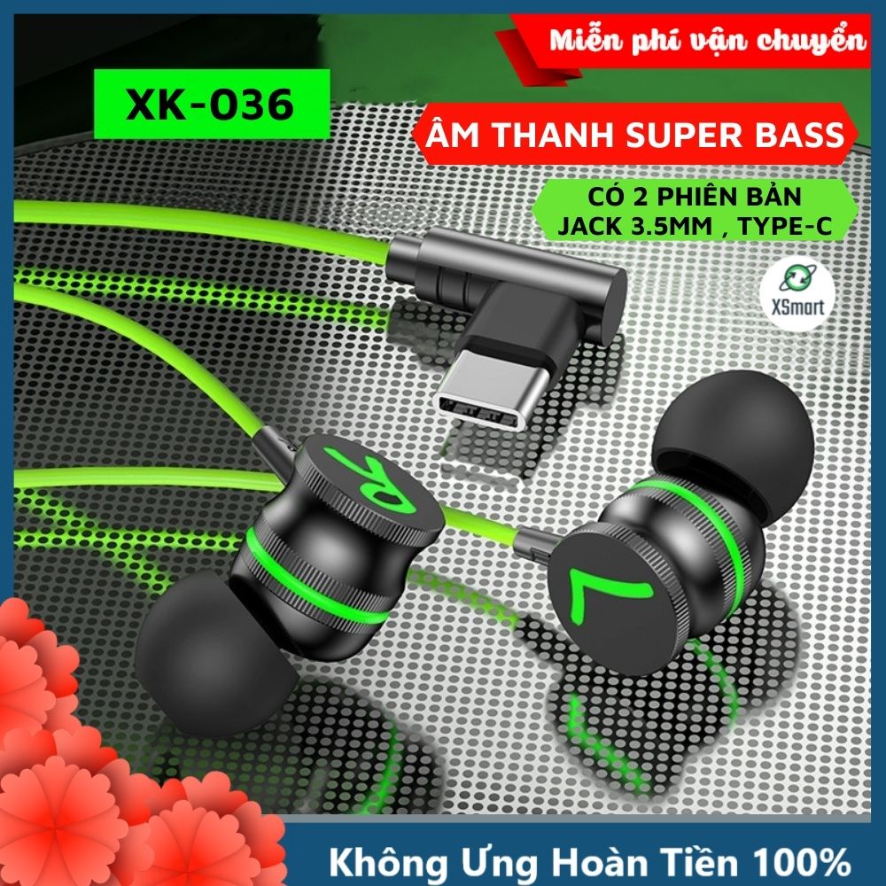 Tai Nghe Nhạc Game XK-036 Jack cắm TYPE C Có Mic Cho Điện Thoại, Âm Thanh Super Bass Cực Đỉnh