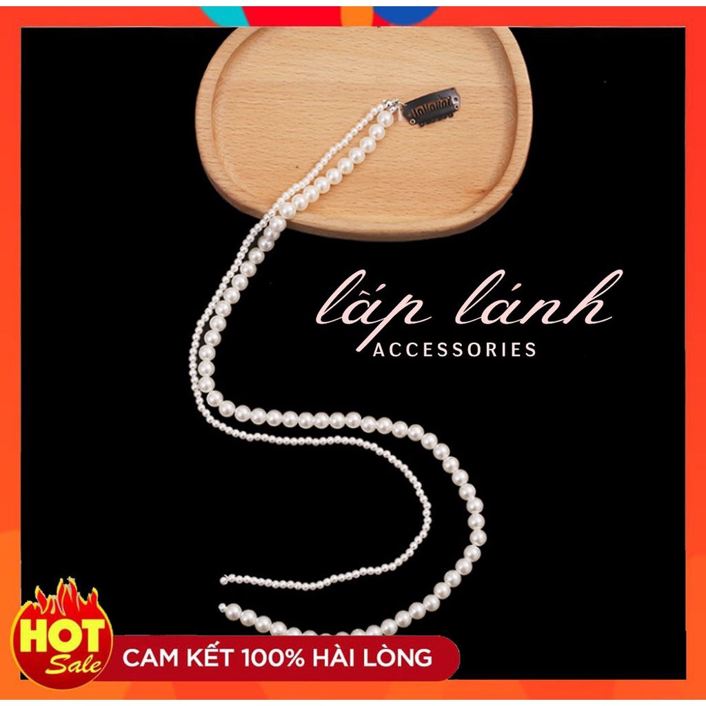 [HOT] Kẹp Tóc Phím Nối Tóc Hình Chuỗi Ngọc Trai Nhân Tạo Phối Tua Rua Phong cách thời trang cá tính 214KTNT8