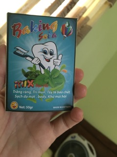 Baking soda trắng răng mix bạc hà