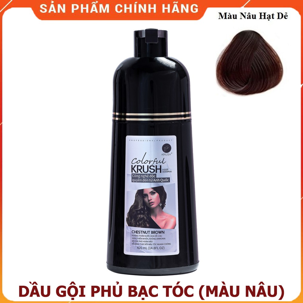 Dầu gội đầu phủ bạc đen tóc  Krush Anh Quốc