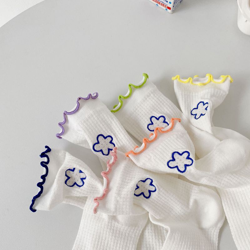 Tất cổ cao nữ cổ nhún siêu xinh hoa mai hàn quốc