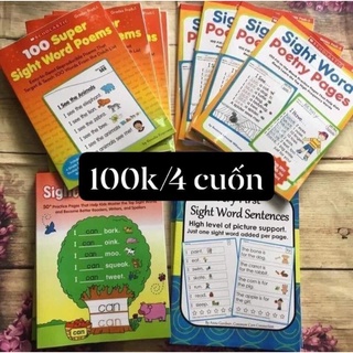(Tặng file nghe) Bộ 4 cuốn sight words cho bé