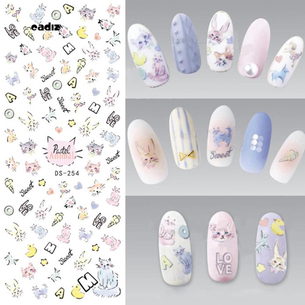 Tấm hình dán trang trí móng tay nghệ thuật xinh xắn