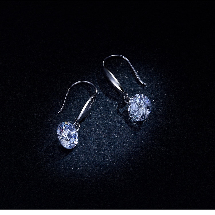 Khuyên Tai Dài Bamoer Đính Đá Zirconia bạc 925 Thời Trang Cho Nữ