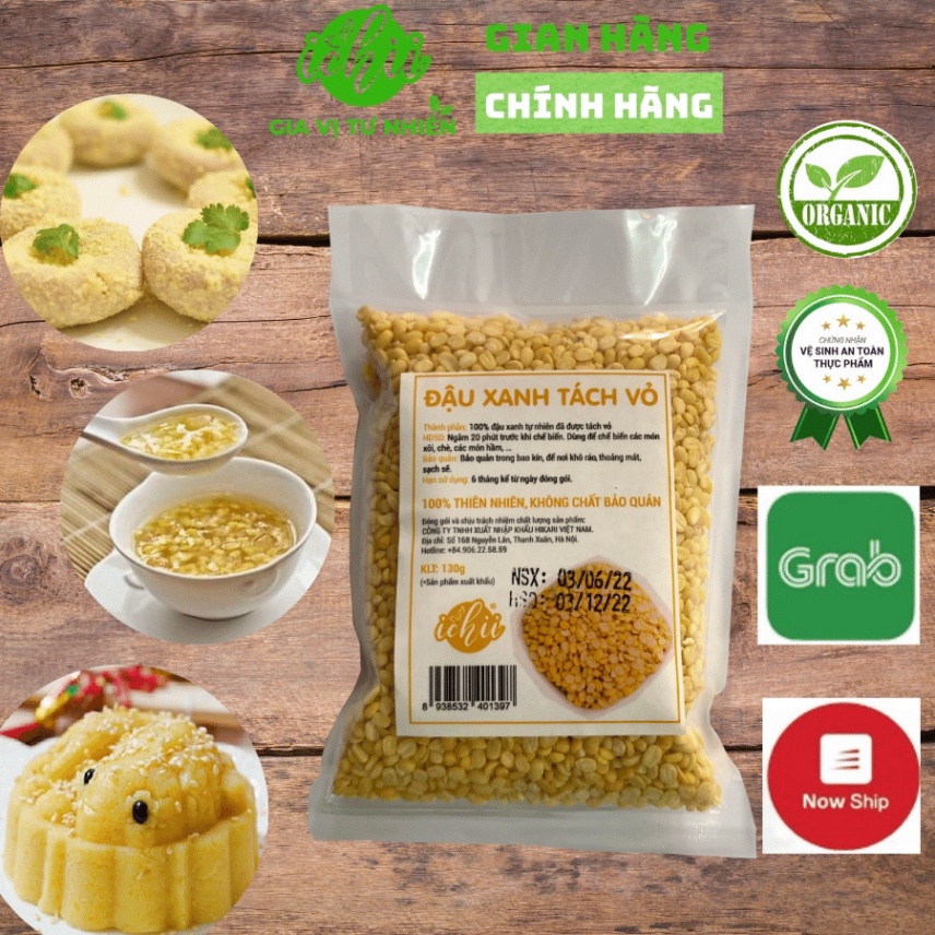 Đậu xanh tách vỏ ORGANIC ICHII, Đậu xanh hưu cơ thích hợp chế biến đồ ăn dặm cho bé gói 500g