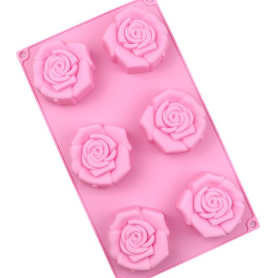 Khuôn silicon 6 hoa hồng 7cm