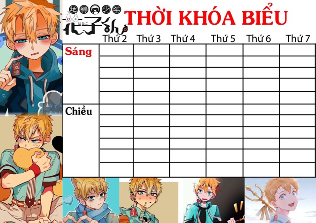 Thời khoá biểu ANIME jibaku shounen hânko-kun
