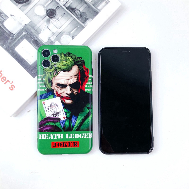 Movie Joker Apple iPhone 11 Case 11 Pro SE2 6 7 8 Plus XR XS MAX Fashionable Clown Buffoon AirPods Pro Case Ins Style Phone Case Lens Protection Shockproof Couple Cover