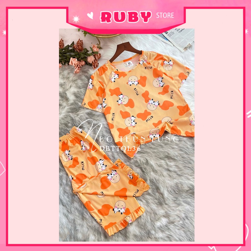 Đồ bộ nữ mặc nhà Free Size mẫu hoạt hình dễ thương, chất thun mềm mịn mát ❤ Rubystorevn