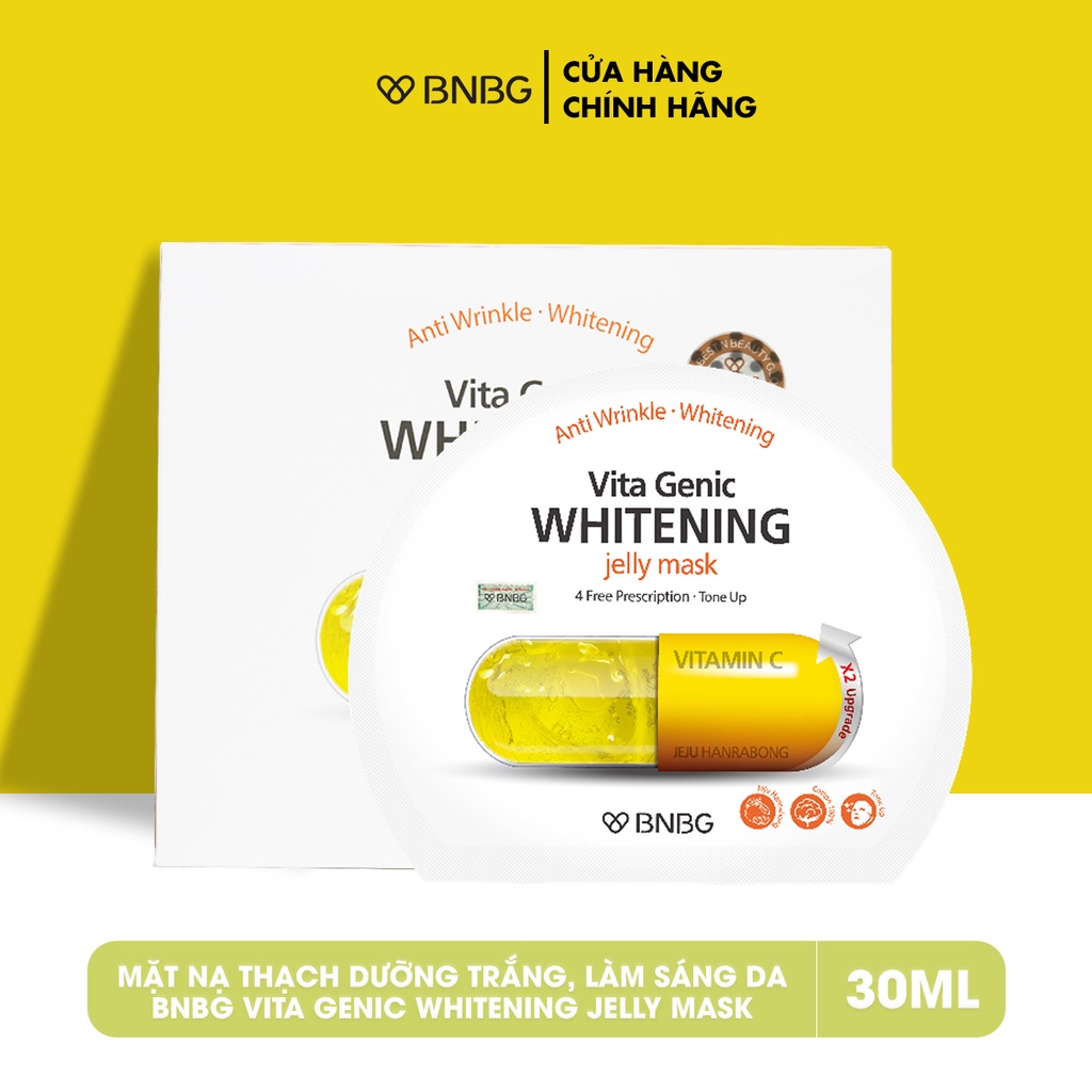 Combo Mặt Nạ Dưỡng Da Trắng Sáng, Làm Mờ Thâm BNBG Vita Genic Whitening (5 Whitening, 5 Mediheal Tea Tree) 30mlx10