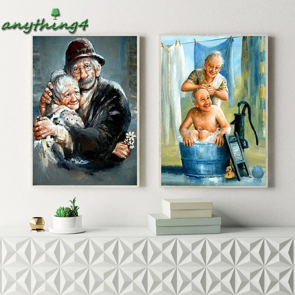 Bộ dụng cụ làm tranh đính đá 5D hình ông bà cụ trang trí nội thất | BigBuy360 - bigbuy360.vn