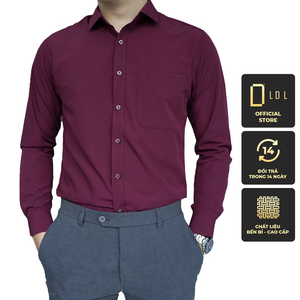 Áo sơ mi nam dài tay trơn phong cách hàn quốc chất liệu bamboo hạn chế nhăn nhàu, thấm hút mồ hôi nhiều màu LDL - LT