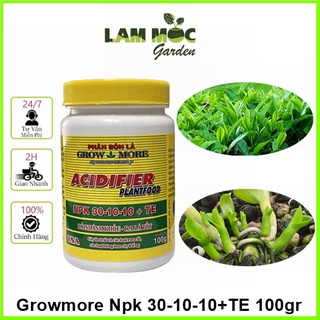 Phân bón lá growmore - đẻ nhánh, ra lá - npk 30-10-10+te hủ 100gr