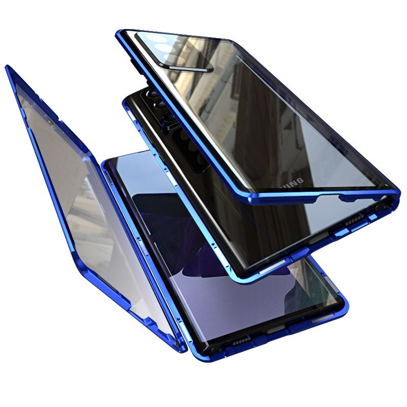Ốp Điện Thoại Viền Kim Loại Từ Tính Bảo Vệ Camera Cho Samsung Galaxy S22 Ultra Note 20 S21 Plus S20 FE