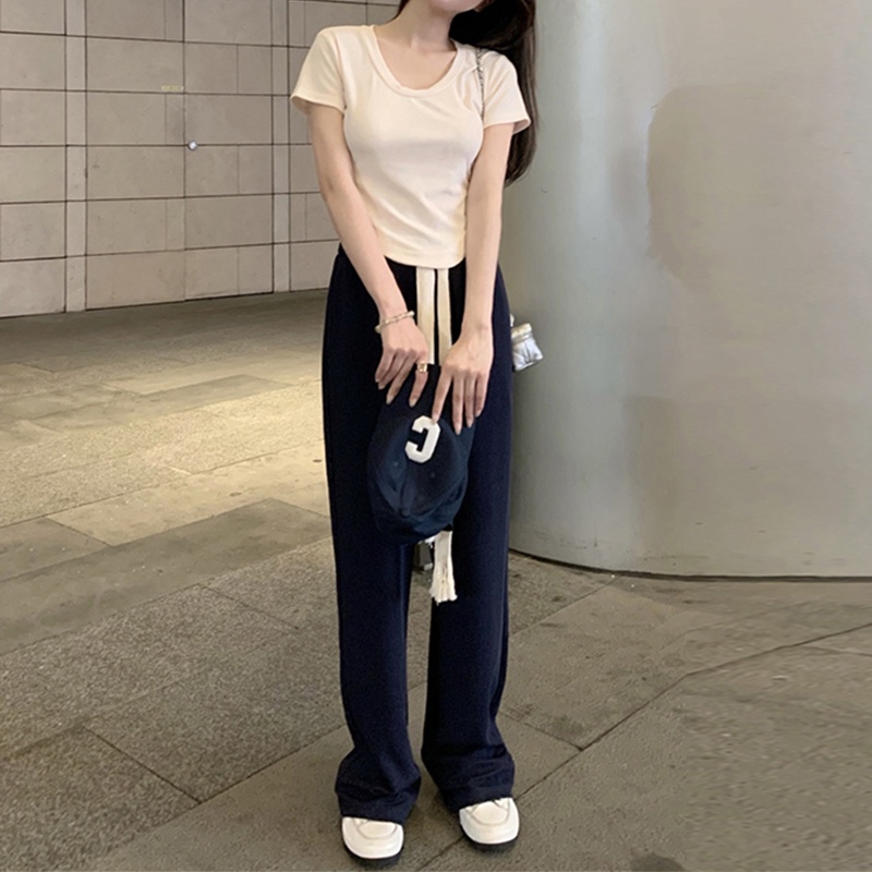 ZHELIHANGFEI Quần thể thao phong cách châu Âu và Mỹ có nguy cơ cảm thấy quần thẳng đều bình thường - phù hợp