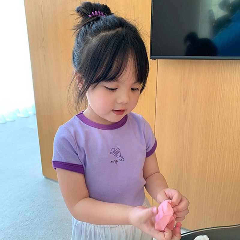 Áo Thun Tay Ngắn Cổ Tròn In Họa Tiết Hoạt Hình Phong Cách Hàn Quốc Thời Trang Mùa Hè Cho Nữ Se