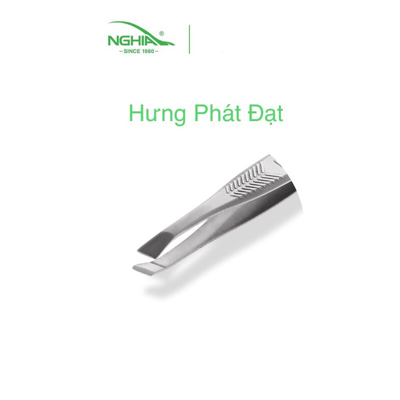 Nhíp nhổ lông mày N27 thép không ghỉ nhíp đầu xéo dễ gắp chính hãng kiềm Nghĩa