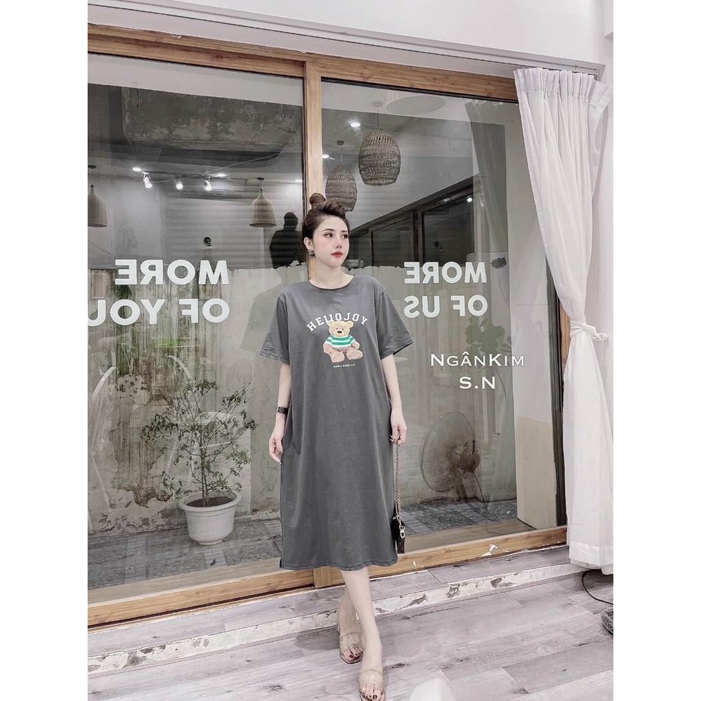 Váy bầuchất cotton siêu mền, siêu mịnkhông xù, không bai mặc đi làm đi chơi đều đượcFree size 40~&lt;68