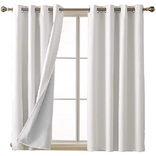 Rèm Cửa khoen ore màu trắng - Ngang 3m cao 2m7 x 1 tấm - Vải Chống Nắng HQ cao cấp