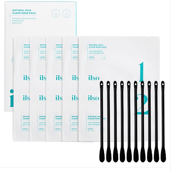 Nose Pack Mặt nạ làm mũi dịu nhẹ tự nhiên step1/2 (5ea + Tăm bông 10 cái) 1 hộp