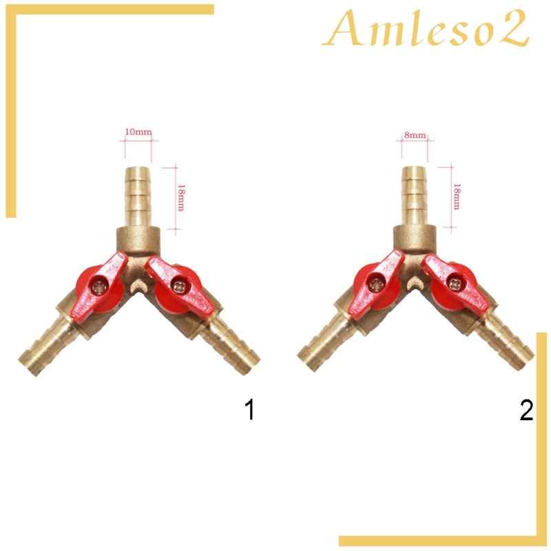 2 Van Khóa Bình Gas 3 Chiều Hình Chữ Y Bằng Đồng Thau 10mm