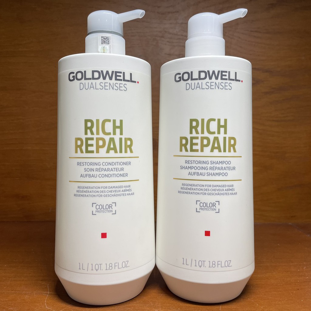 🇩🇪 Dầu gội xả chăm sóc tóc hư tổn khô xơ Goldwell Rich Repair 1000mlx2