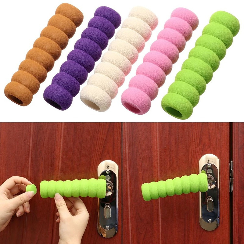 2 Pcs/Set Door Anti-collision Cover/ Thickened Spiral Door Handle Protective Cover/ Door Lock Protective Pad/ Soft Foam Door Crash Pad/ Dust Covers Home Supplies