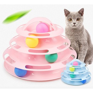 Đồ chơi tháp banh 4 tầng cho mèo