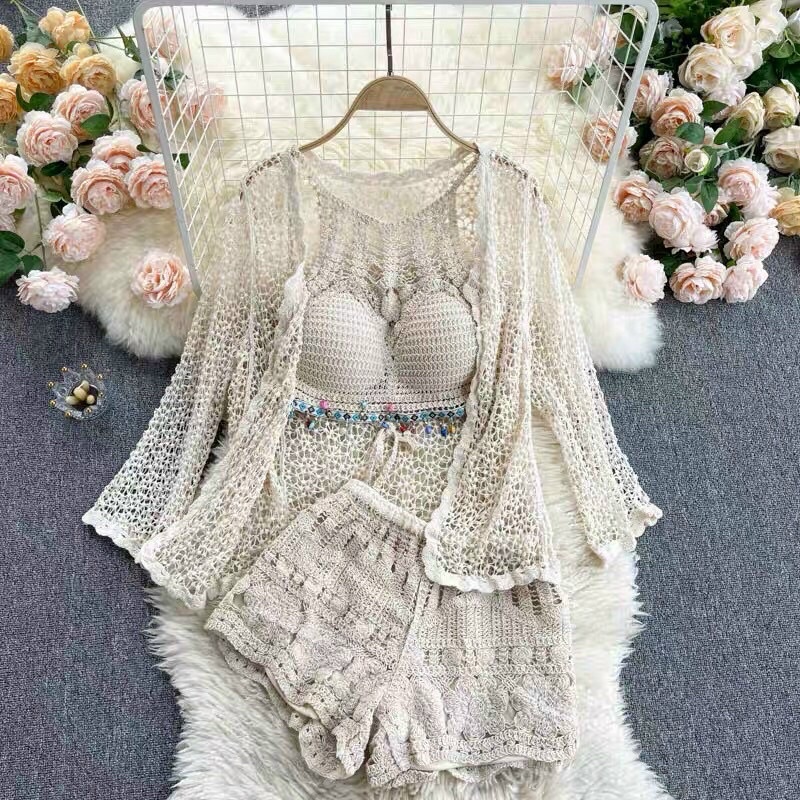 31-Bộ đồ bơi bikini⚡️Set ren đi biển 3 món sang chảnh( Có Bán lẻ)