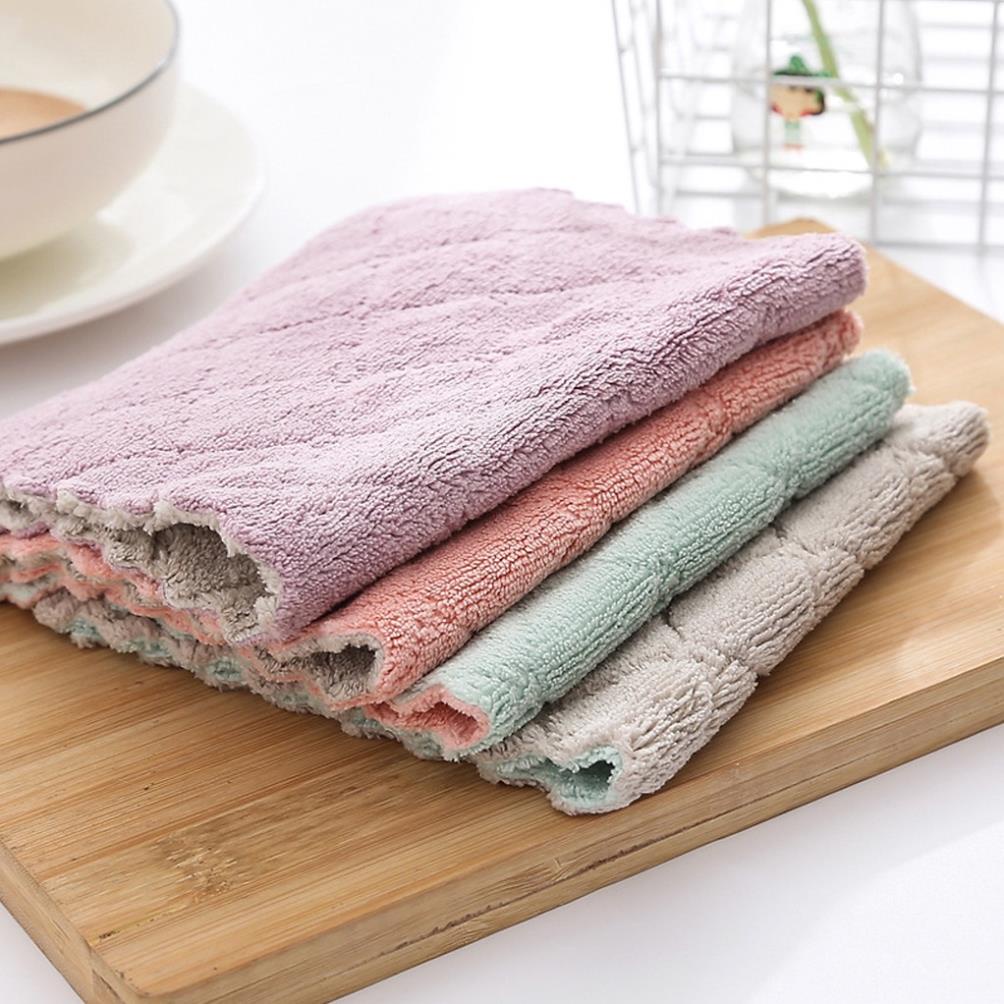 Khăn Lau Tay, Khăn Lau Bếp 2 Màu Đa Năng Siêu Mềm, Siêu Thấm Nước, Giặt Lại Rất Dễ Ràng
