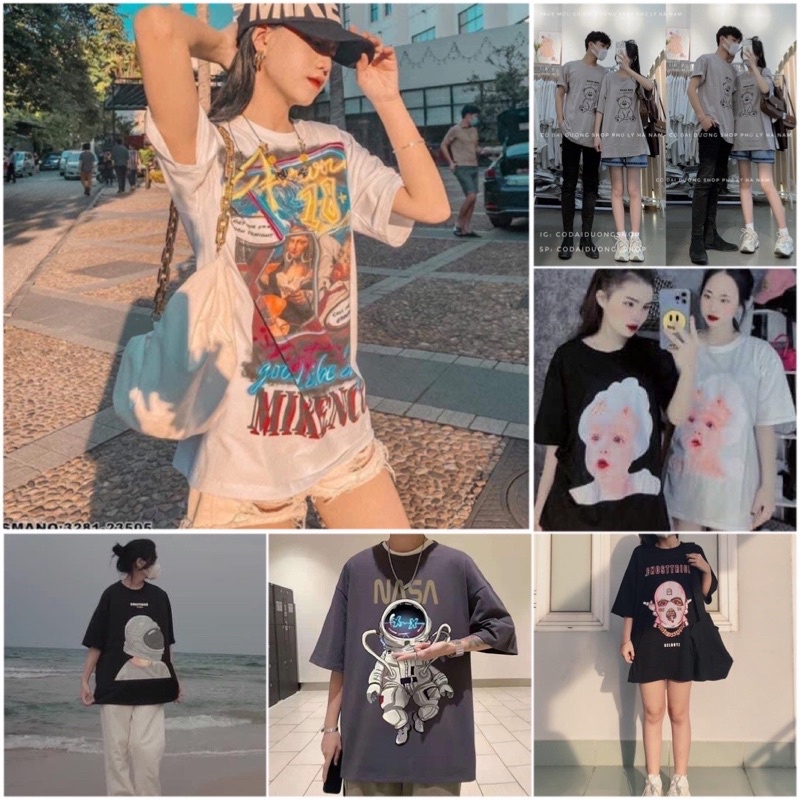 Áo Phông Nam Nữ Unisex Hình Đầu Lâu Xanh,Áo Thun Vintage 3158 Sọ Ma Ulzzang Hot