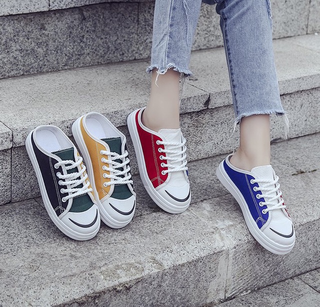 [GIÁ XƯỞNG] Giày thể thao vải dáng sục phối màu hot trend độn đế nhẹ