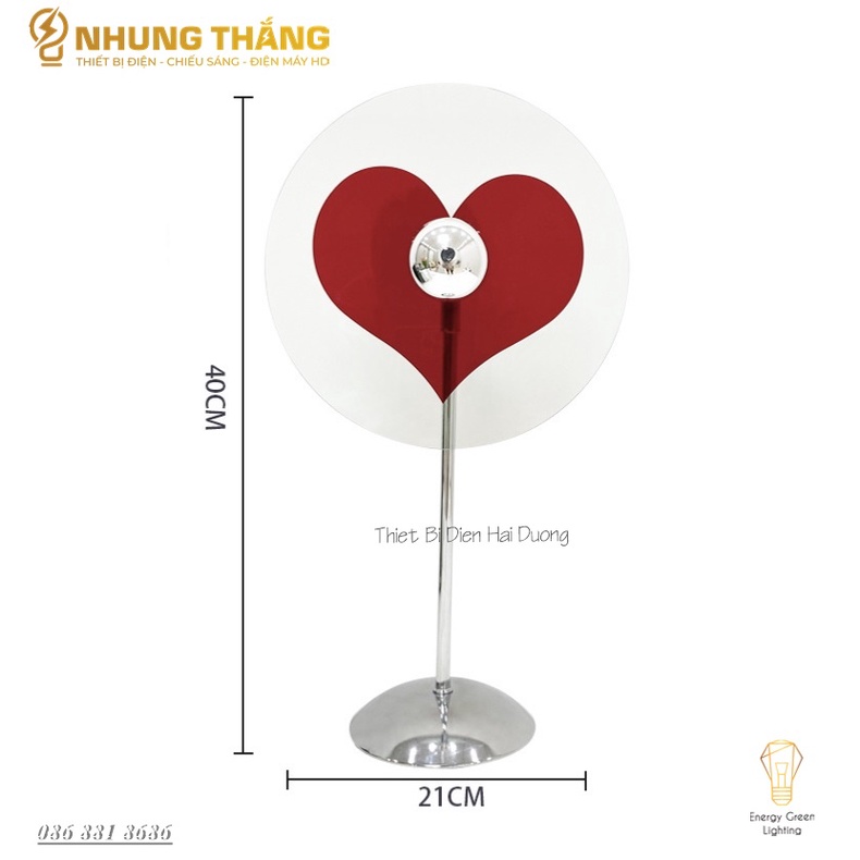 Đèn Bàn Hình Trái Tim Ánh Sáng Siêu Đẹp DB-920 - Decor Trang Trí Phòng Ngủ Lãng Mạn - Bảo Hành 12 Tháng