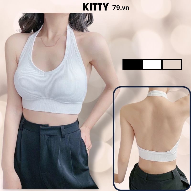 Áo Bra Nữ Cổ Yếm Nâng Ngực Hở Lưng Dáng U Kèm Mút Ngực Siêu Hot KT2288