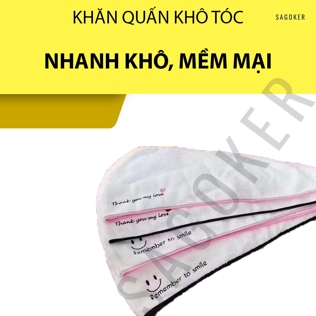 Khăn quấn tóc nhanh khô SAGOKER, mã KQT692