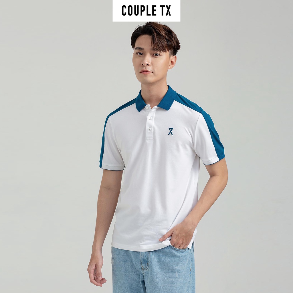 Áo Polo Nam Couple TX Rã Vai Phối Màu MPO 1018