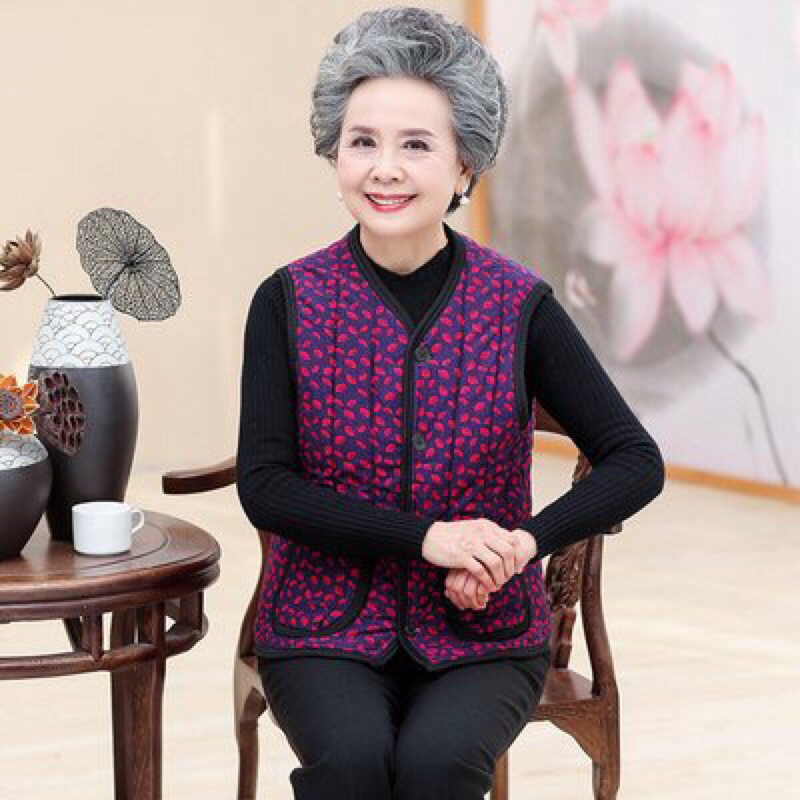 Áo khoác gile lót lông siêu ấm cho người trung niên