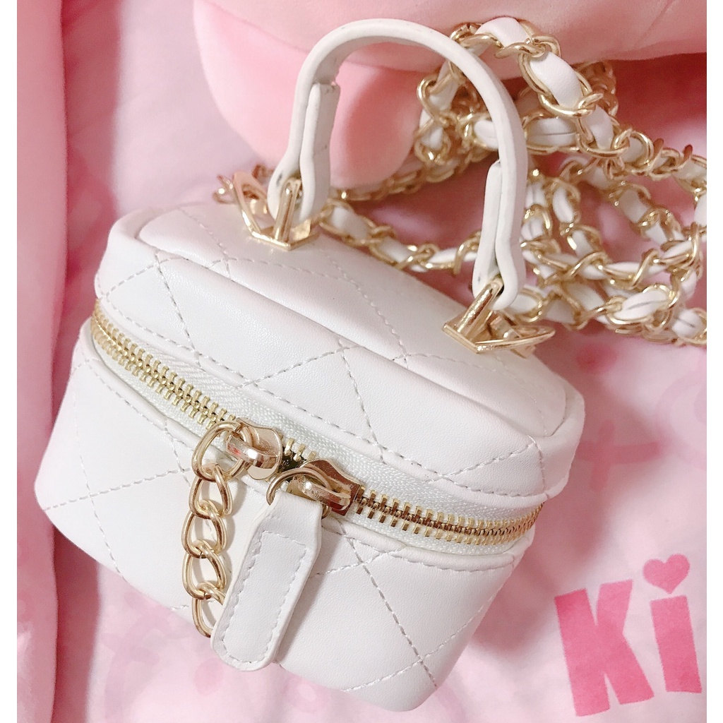 Túi Mini JASMIN NOIR Họa Tiết Caro Phối Dây Xích Sang Trọng Độc Đáo Cho Nữ