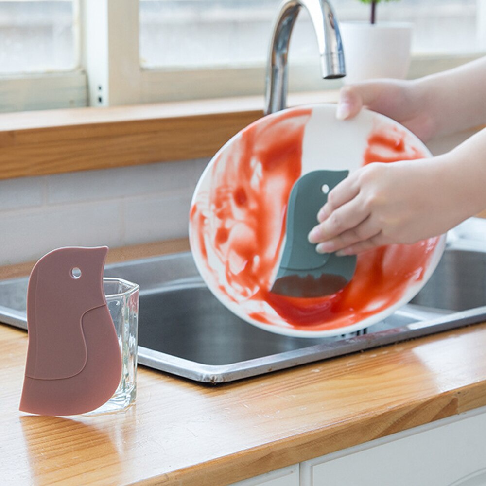 Dụng Cụ Cạo Dầu Mềm Hình Chim Cánh Cụt Dễ Thương Cho Nhà Bếp