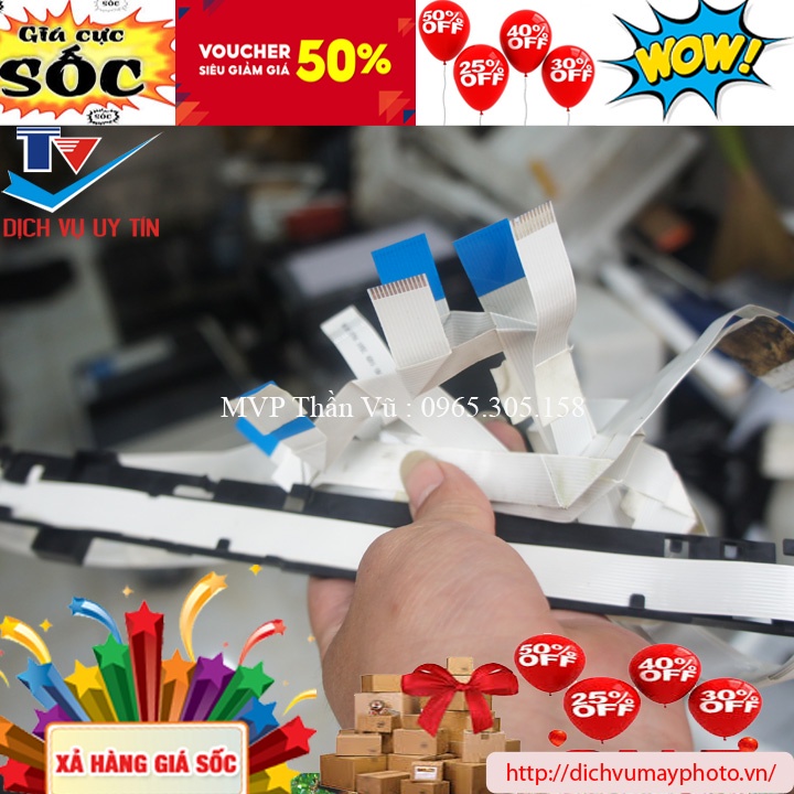 Bộ cáp đầu in máy in màu Epson 1390 1430 1400